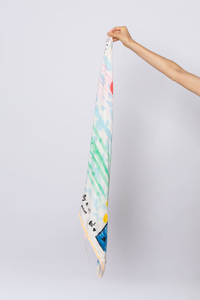Hand Painted Scarf VIII - Multi/Stripe