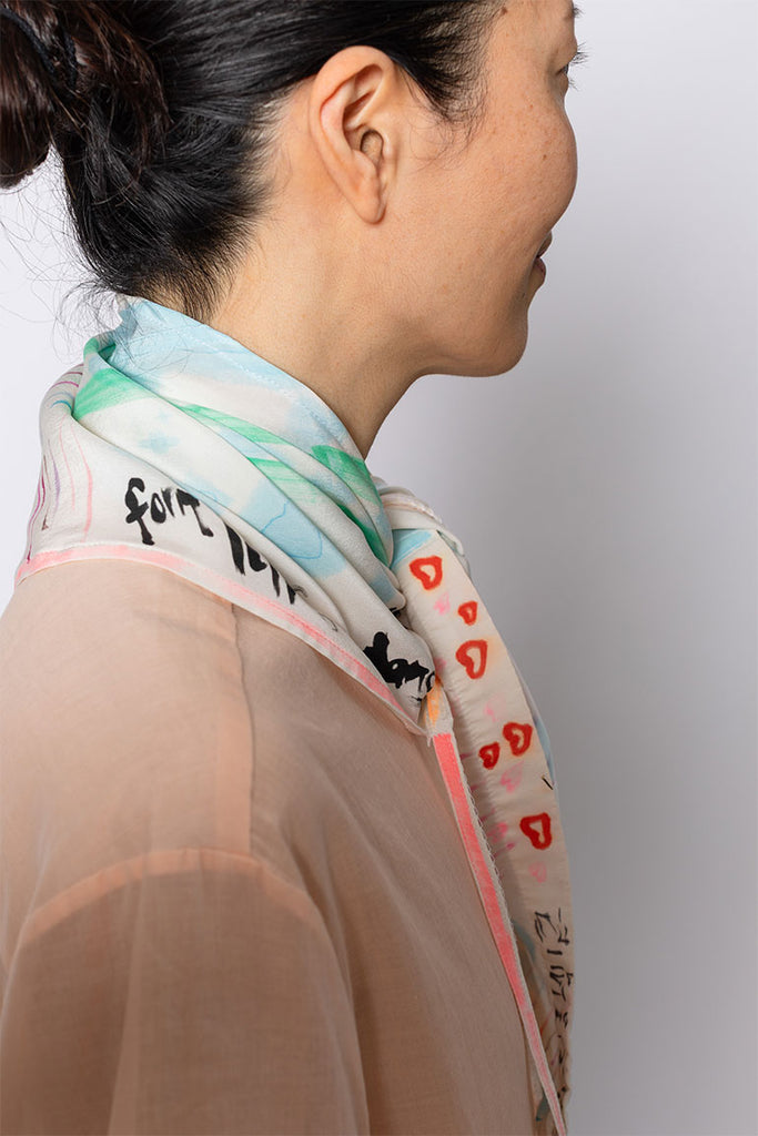 Hand Painted Scarf VIII - Multi/Stripe