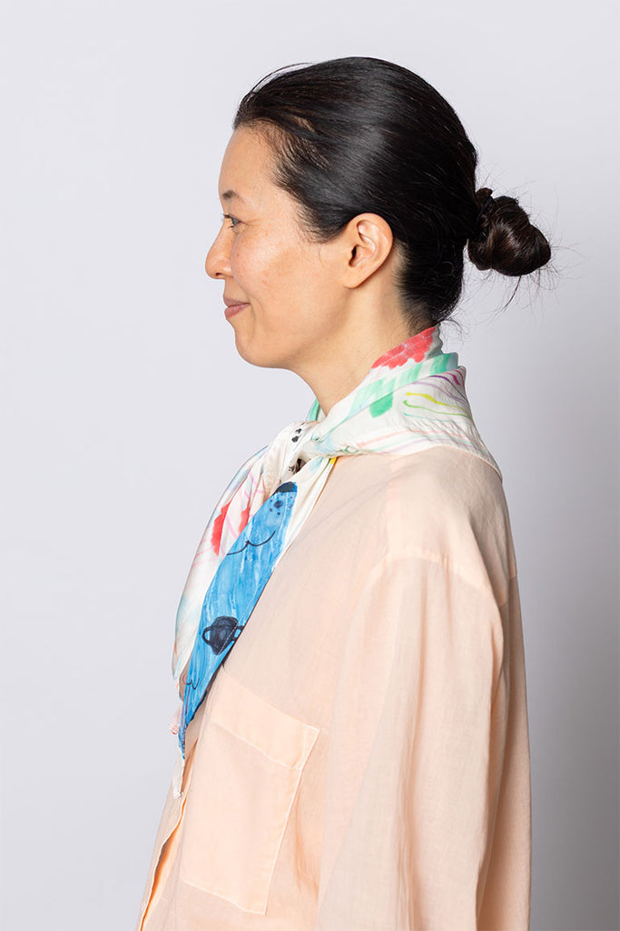 Hand Painted Scarf VIII - Multi/Stripe