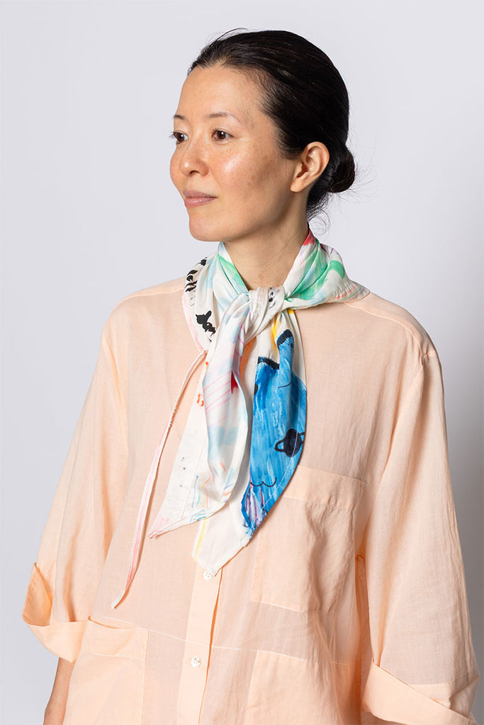 Hand Painted Scarf VIII - Multi/Stripe