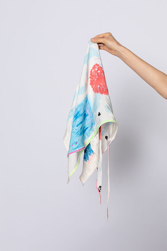 Hand Painted Scarf VI - Multi/Pocket