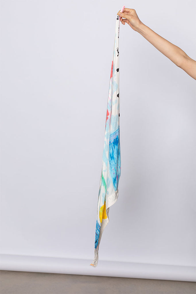 Hand Painted Scarf VI - Multi/Pocket