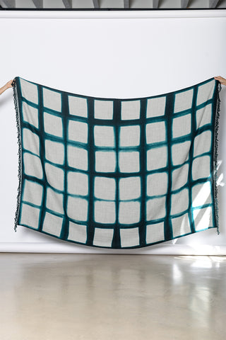 Hand Woven Baby Alpaca Throw - Spruce/Light Grey