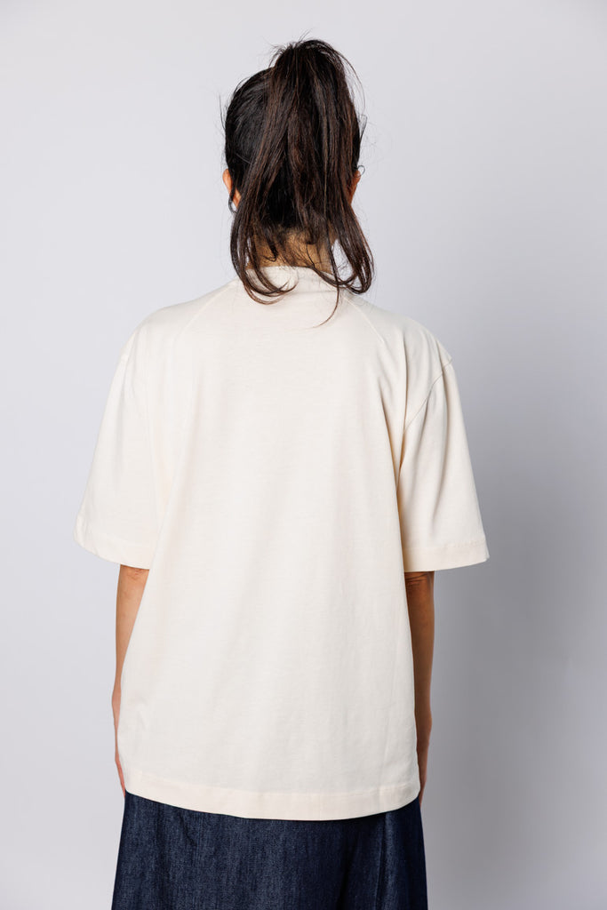 Hebitta Tie Neck T-Shirt - Ecru