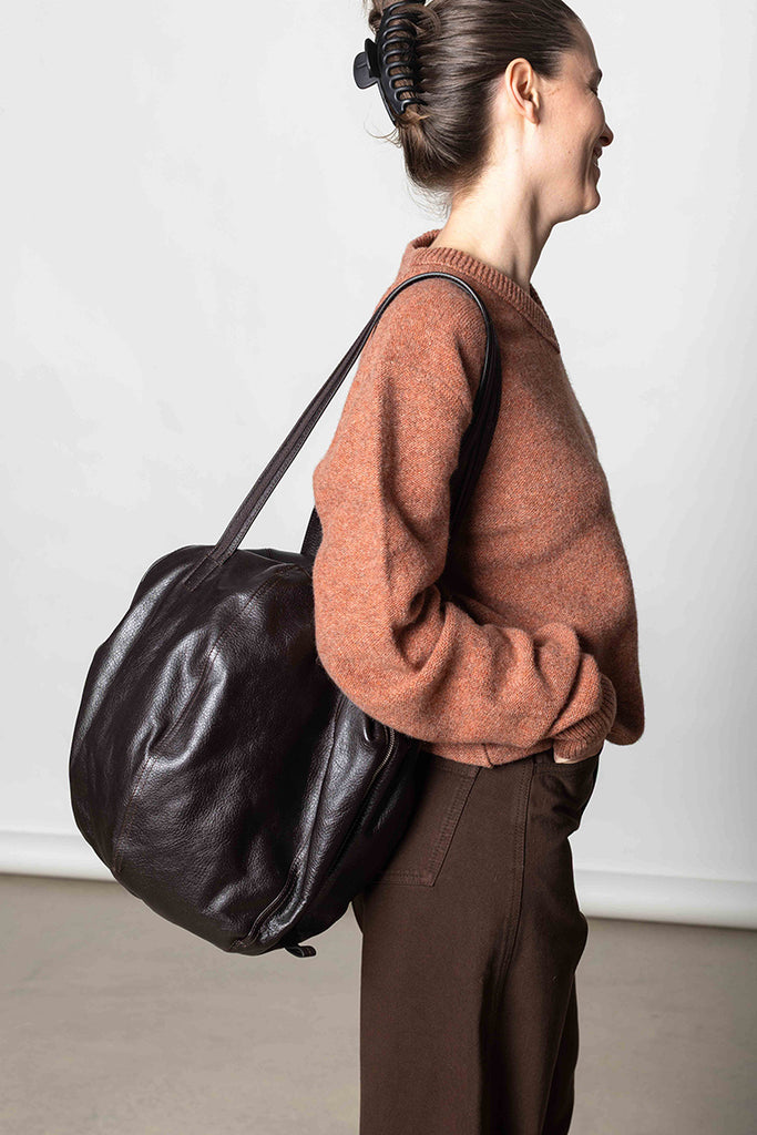 Helmet Hobo Bag - Dark Chocolate