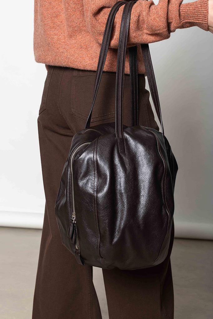 Helmet Hobo Bag - Dark Chocolate