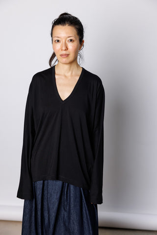 Hena Bis V-Neck T-Shirt - Black
