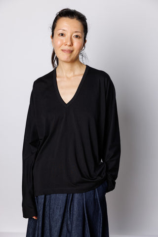 Hena Bis V-Neck T-Shirt - Black