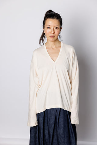 Hena Bis V-Neck T-Shirt - Ecru