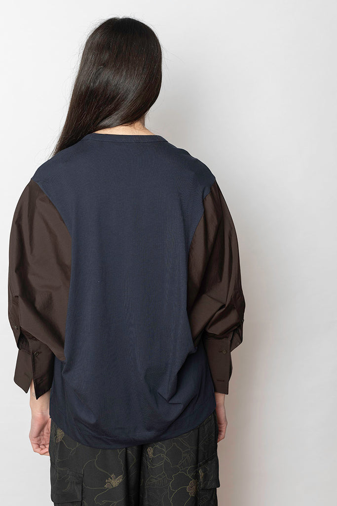 Heris T-Shirt - Navy/Brown