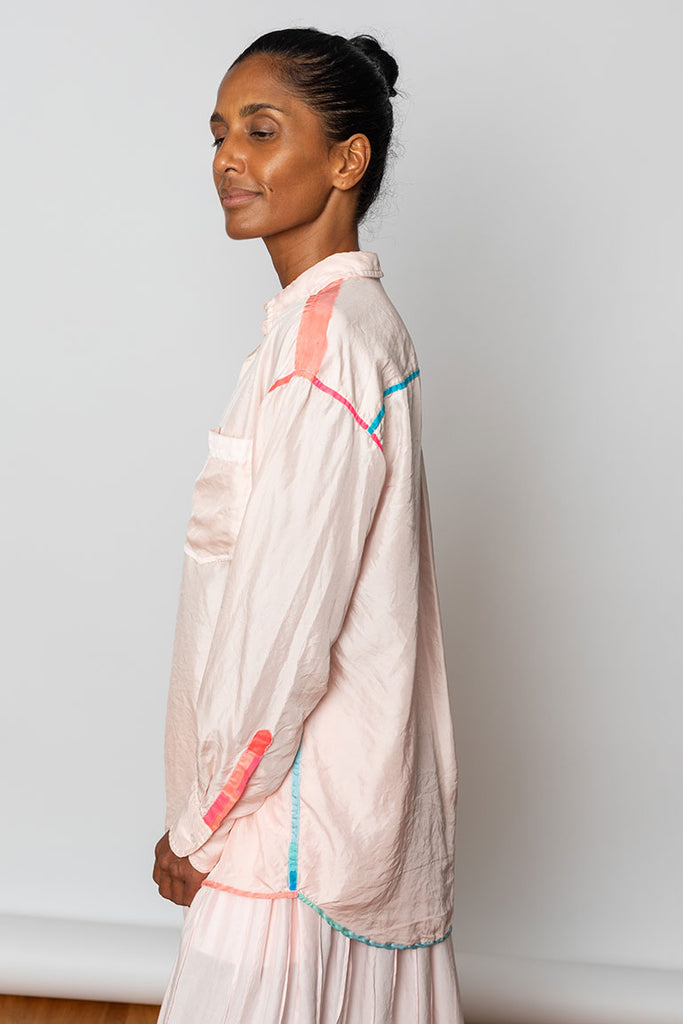 Highlighter Silk Twill Shirt - Pink/Multi