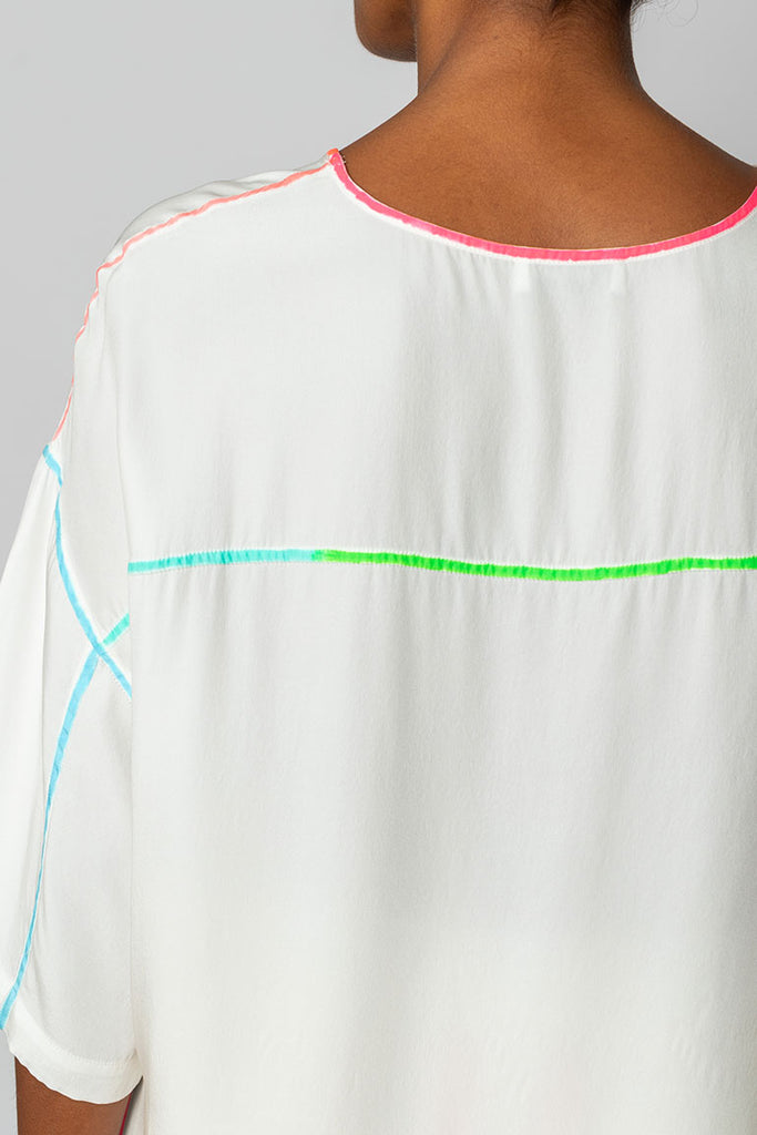 Highlighter Silk T-Shirt - White/Multi