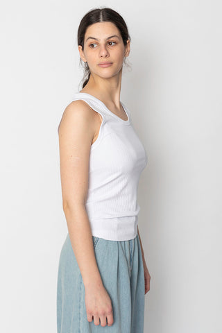 Home Rib Tank Top - White