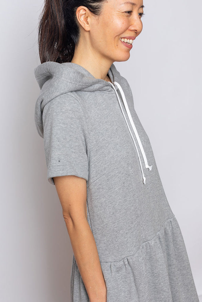 Hooded Sweatshirt Dress - Grey Marle