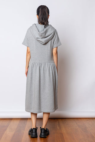 Hooded Sweatshirt Dress - Grey Marle