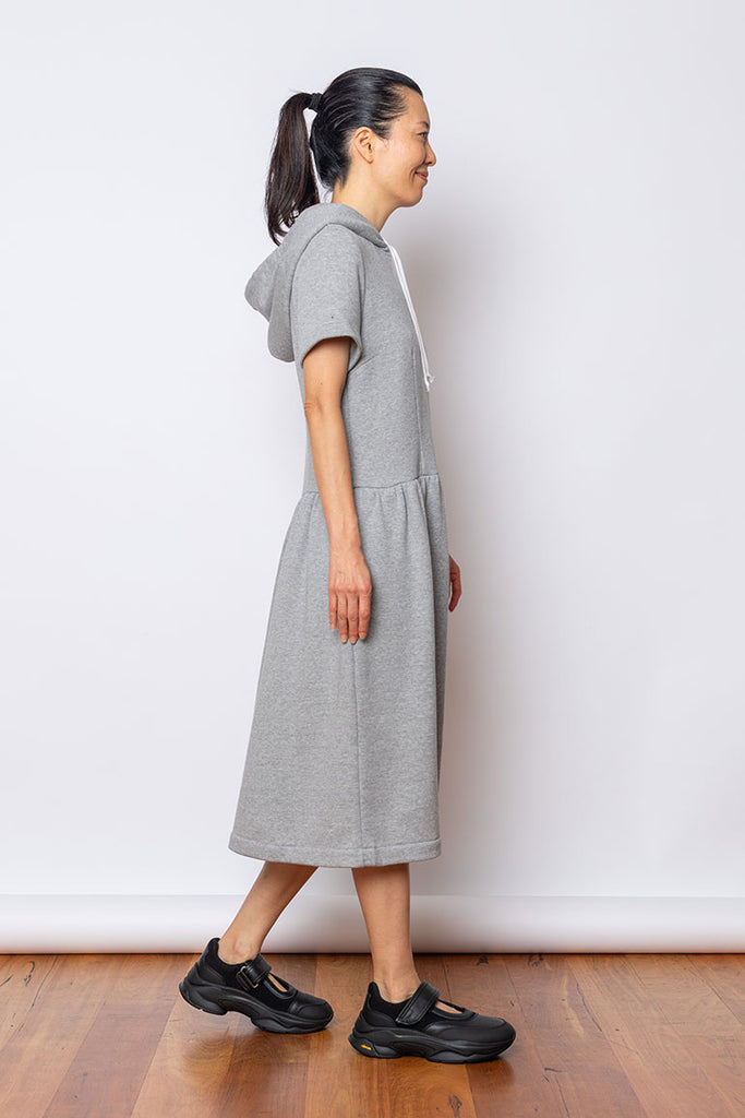 Hooded Sweatshirt Dress - Grey Marle