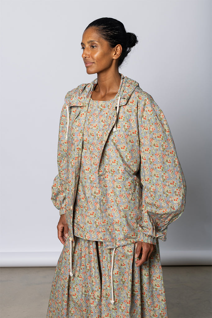 Huckle Hoodie - Dusty Blue Floral