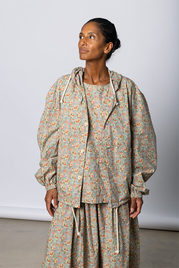 Huckle Hoodie - Dusty Blue Floral