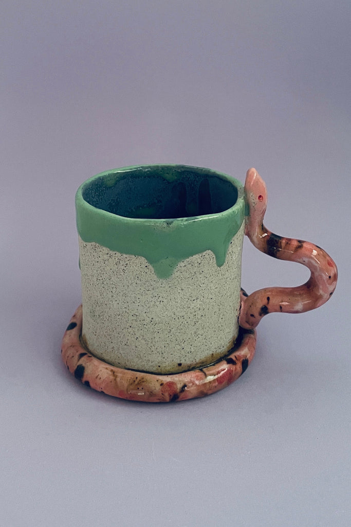Snake Cup - Red Snake/Green Drips