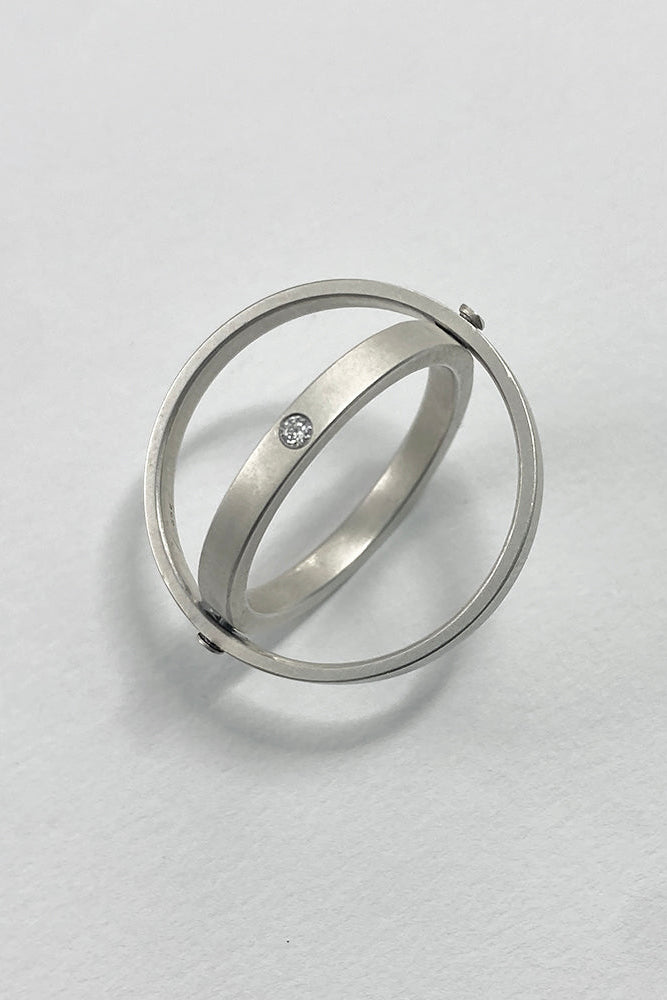 Infinity Ring With Hidden Argyle Diamonds - Sterling Silver