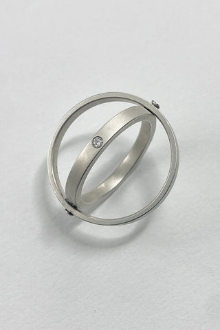 Infinity Ring With Hidden Argyle Diamonds - Sterling Silver