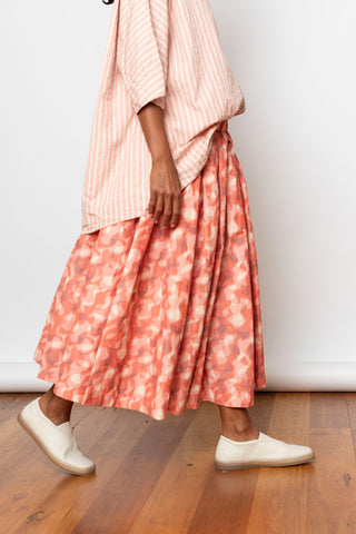 Ikat Double Rideau Skirt - Coral