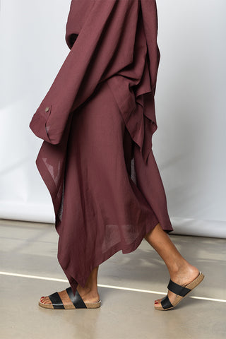 Issey Miyake. All Squares Skirt. Maroon layered skirt. 