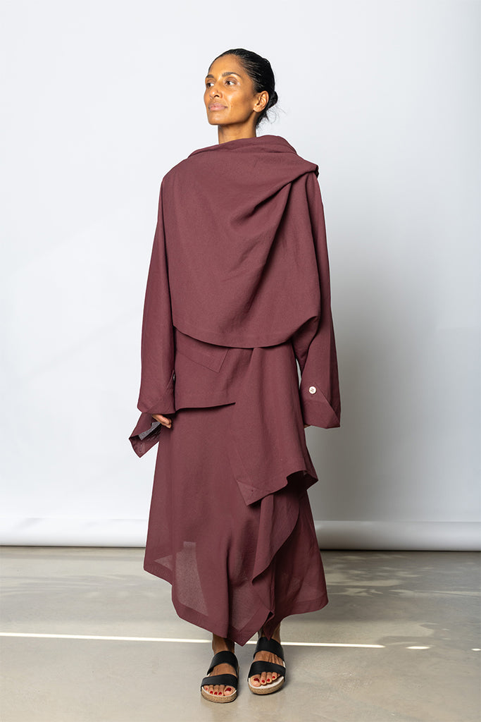 All Squares Top - Burgundy