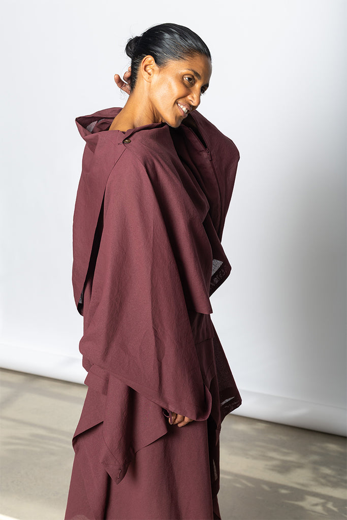 All Squares Top - Burgundy