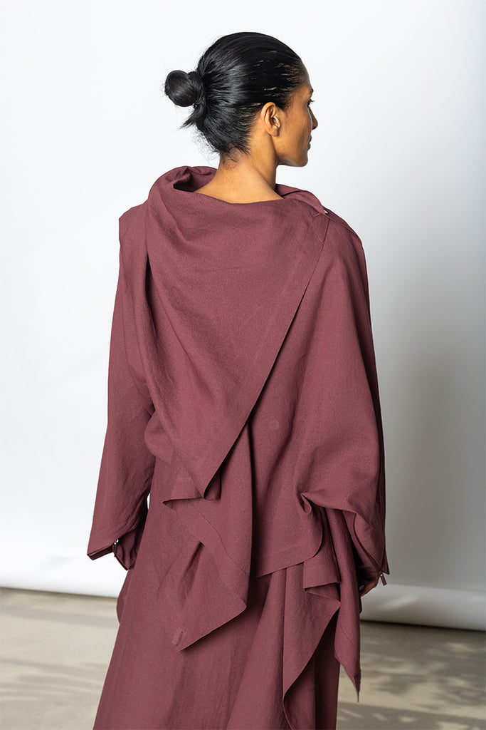 All Squares Top - Burgundy
