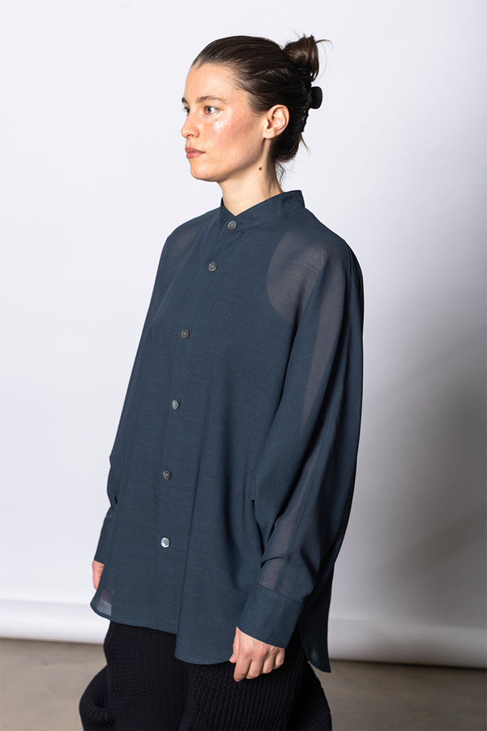 Sheer Shirt Batwing - Dark Navy
