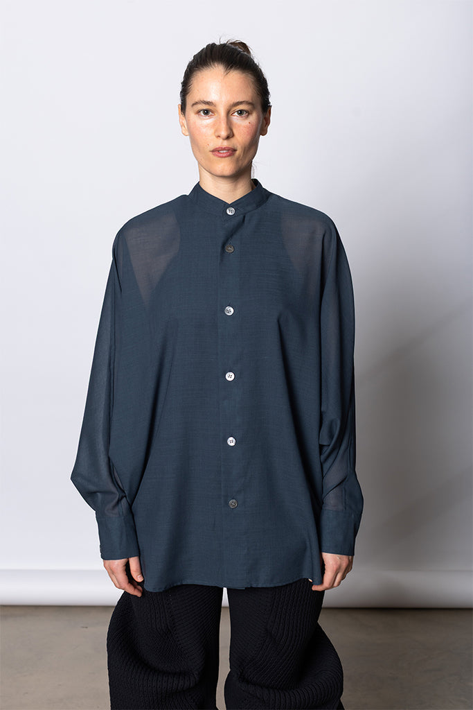 Sheer Shirt Batwing - Dark Navy
