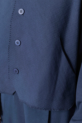 Issey Miyake Campagne Cardigan - Dark Navy at Poepke.com 4