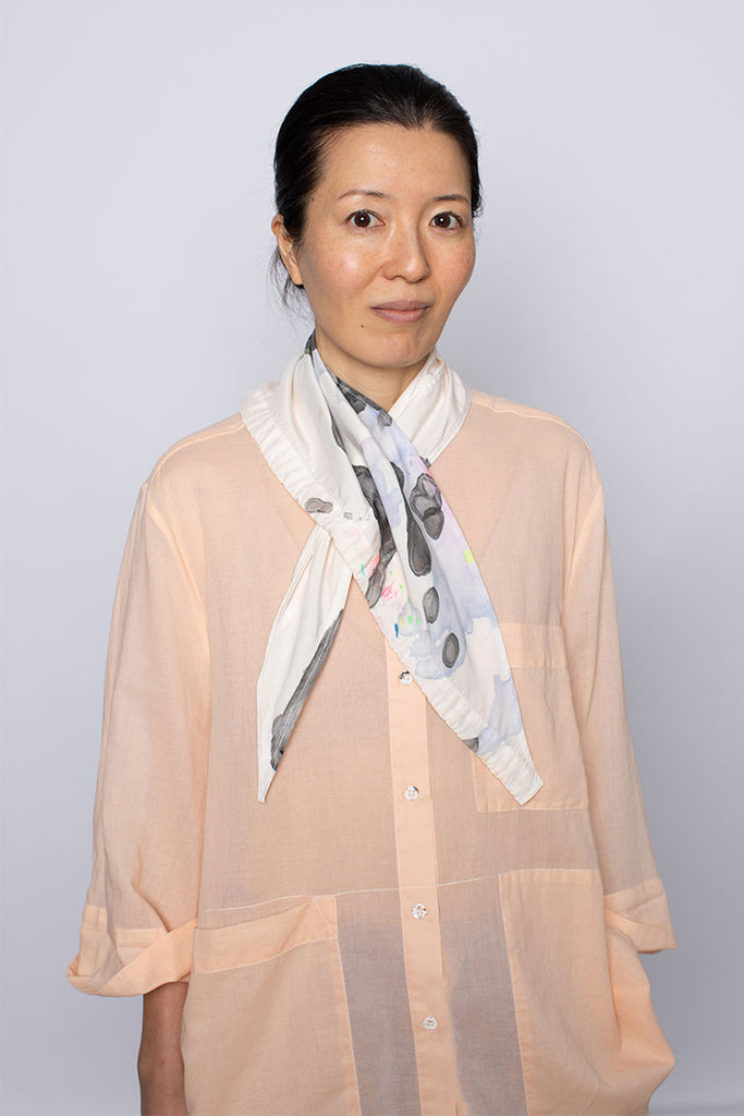 Jedda Daisy Culley x Tartan Scarf II - White/Washed Black