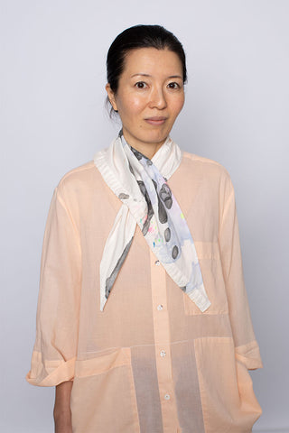 Jedda Daisy Culley x Tartan Scarf II - White/Washed Black