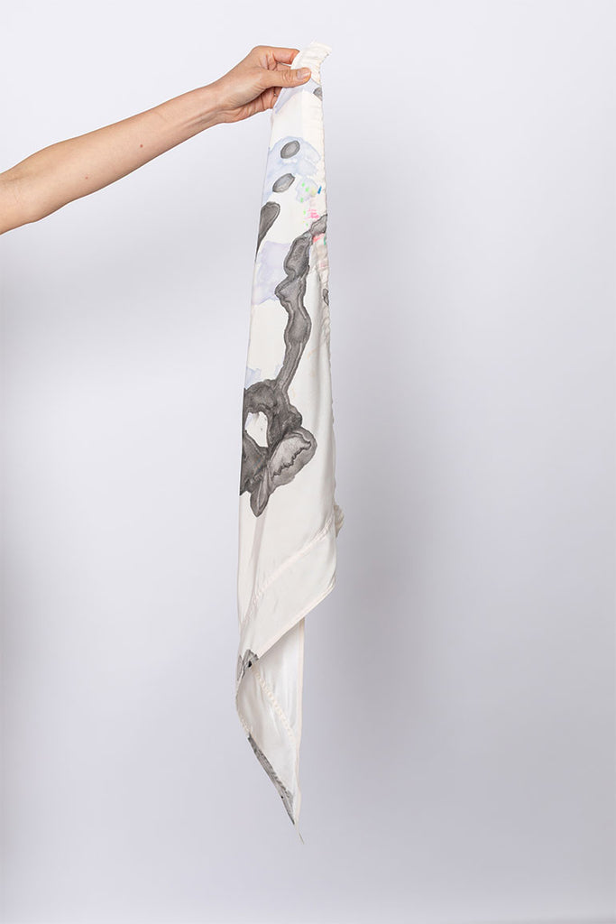 Jedda Daisy Culley x Tartan Scarf II - White/Washed Black