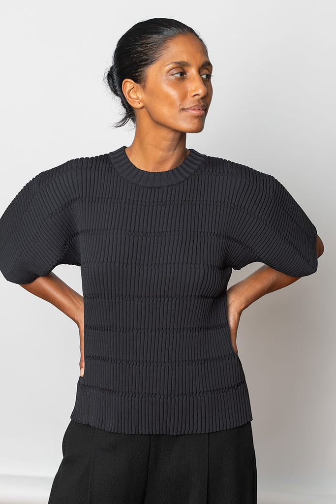 Jiggly Knit Top - Black