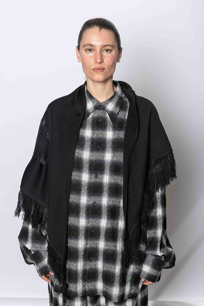 K Damaged Shawl - Black