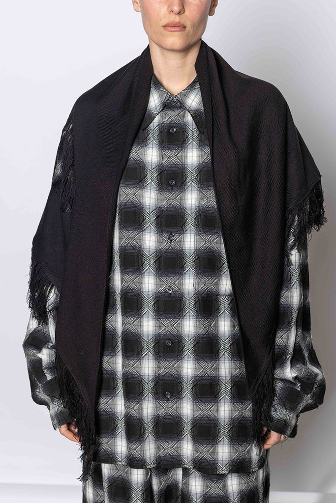 K Damaged Shawl - Black
