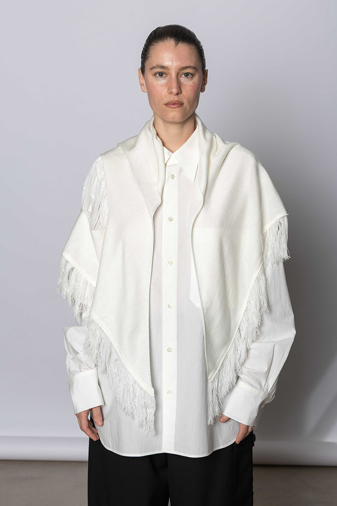 K Damaged Shawl - Off White