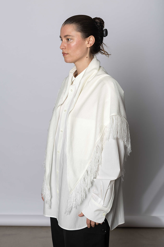K Damaged Shawl - Off White