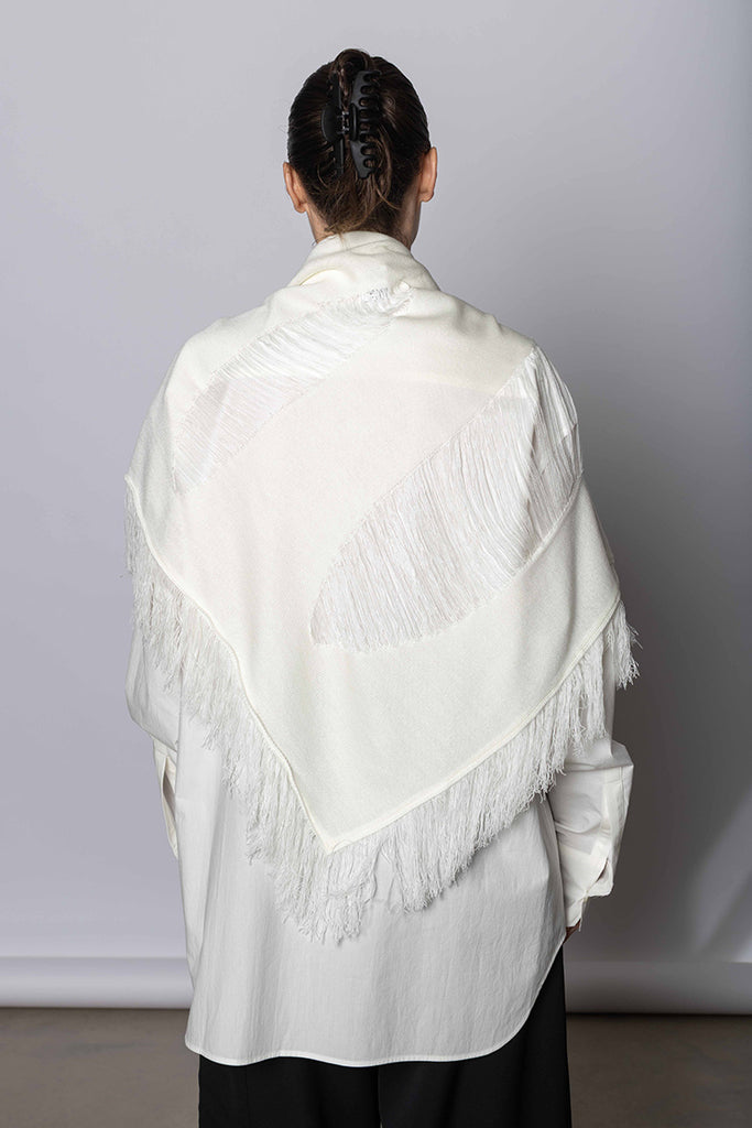 K Damaged Shawl - Off White