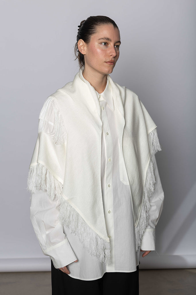 K Damaged Shawl - Off White