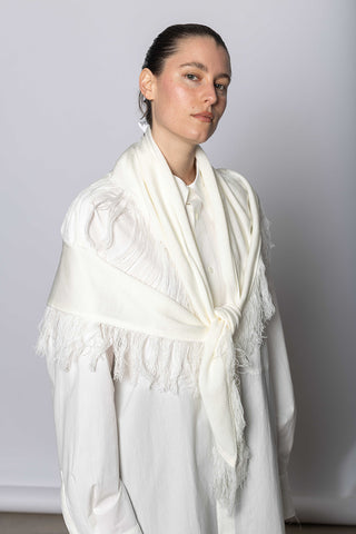 K Damaged Shawl - Off White