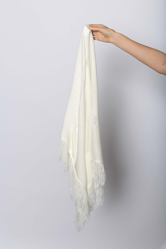 K Damaged Shawl - Off White