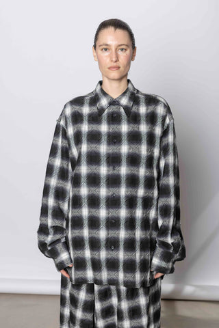 K Stand Collar Shirt - Black/White