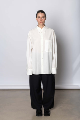 K Stand Collar Shirt - White