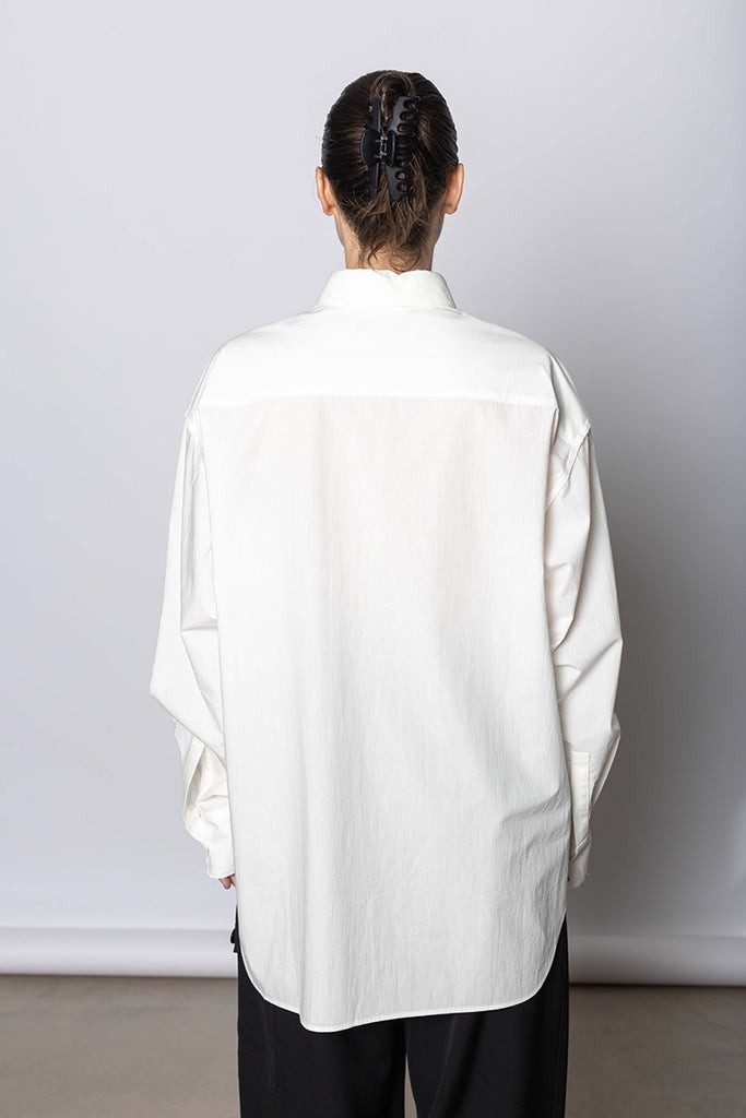K Stand Collar Shirt - White