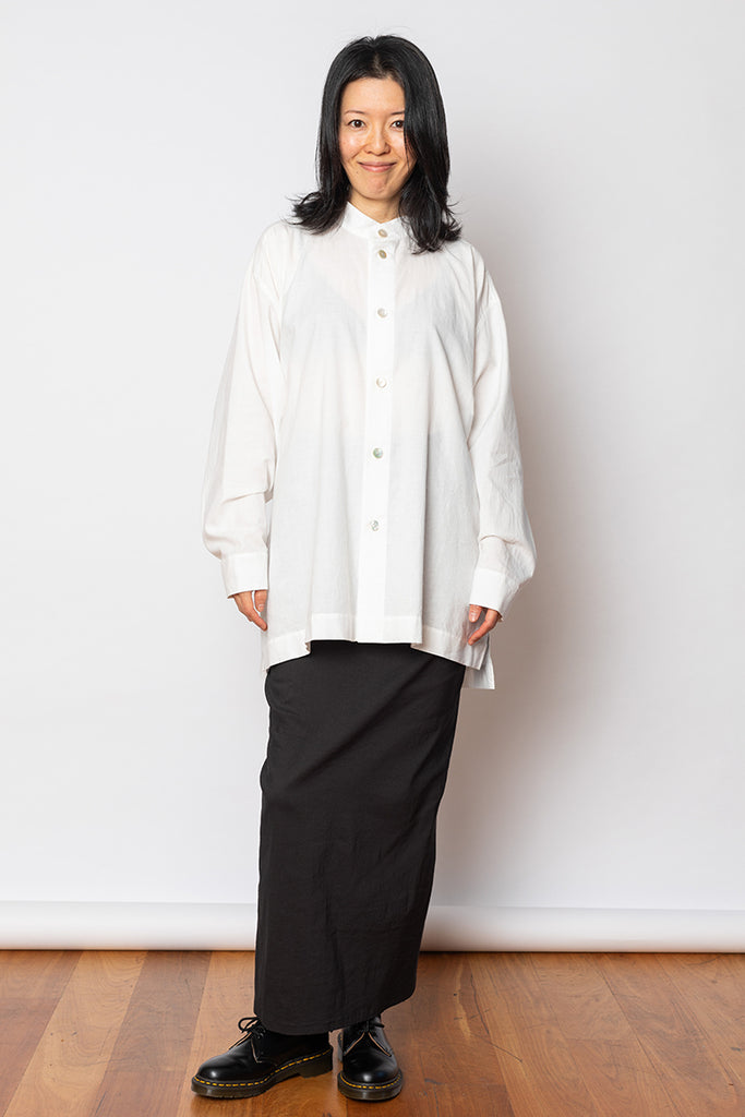 Khadi Layered Shirt - Frost White