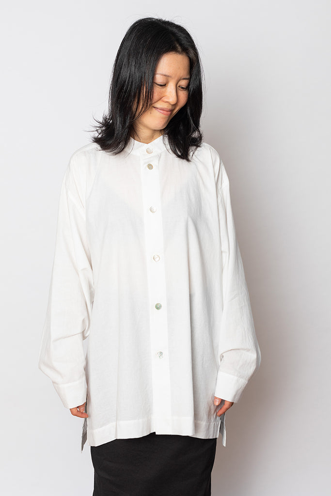 Khadi Layered Shirt - Frost White